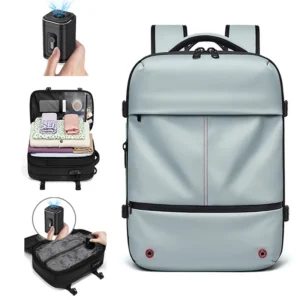 🧳 Premium Business & Travel Backpack – 40L Expandable | Air Compression System | TSA Lock | Waterproof Design